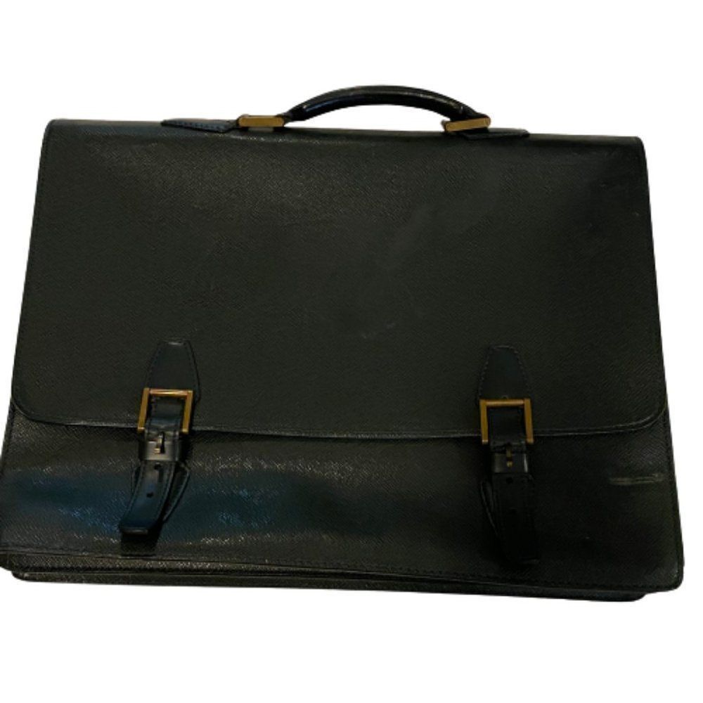 Vintage Louis Vuitton Taiga Tashkent Epicea Green Brief Case **Flaws**